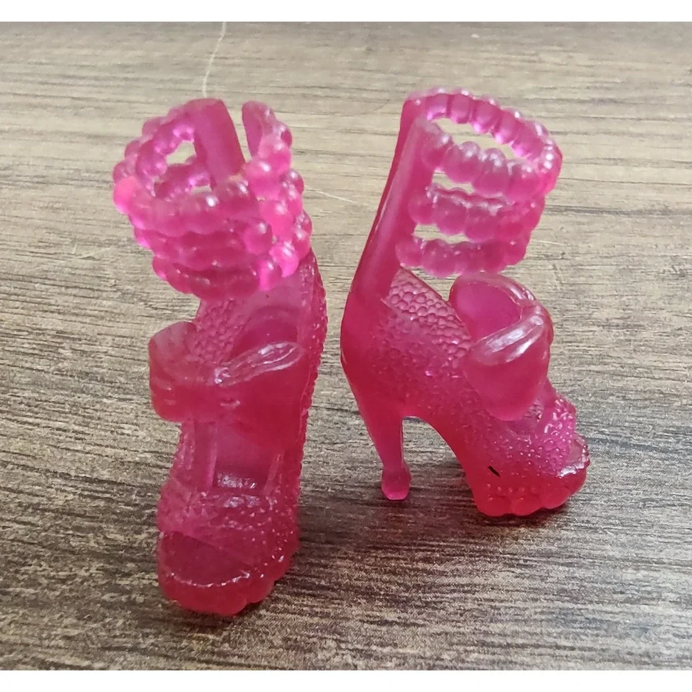 Barbie Doll Shoes Accessories Fashionistas Fashion Fever Pink Heels Jellies Bow